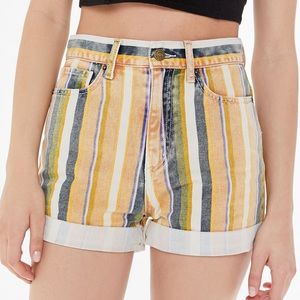 Urban Outfitters Mom High Rise Striped Shorts